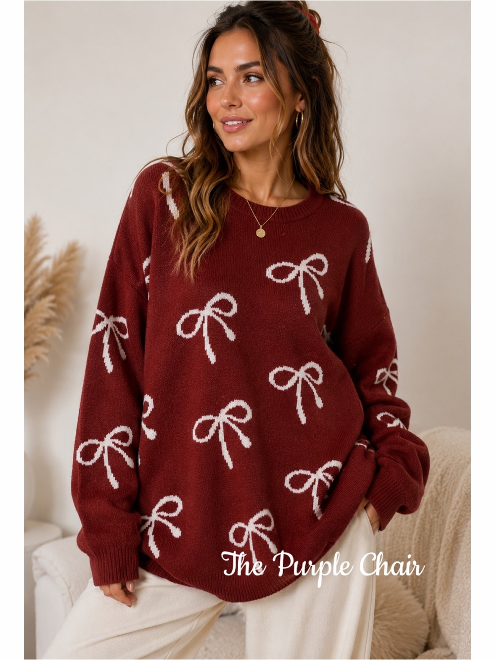 NWT Long Sleeve Oversized Bow Sweater XL - Picture 10 of 10